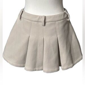 NWT Winter Free People Mini Skirt Tan Extra Small Pleated School Uniform XS